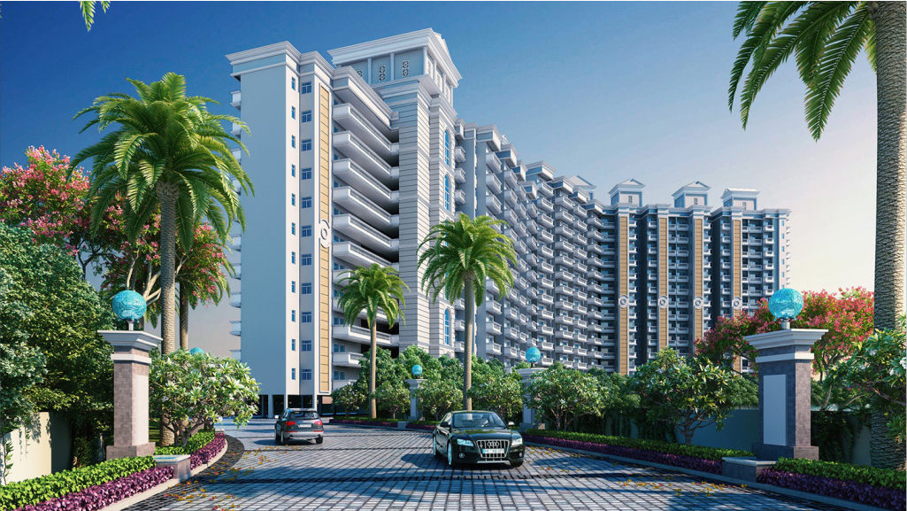 SSB Sai Gaon residential towers with landscaped entrance in Varanasi